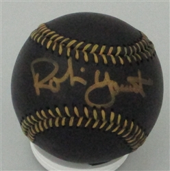 ROBIN YOUNT SIGNED MLB BLACK BASEBALL - BREWERS - JSA