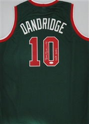 BOBBY DANDRIDGE SIGNED CUSTOM REPLICA GREEN BUCKS JERSEY W/HOF - JSA