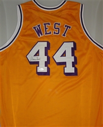 JERRY WEST SIGNED CUSTOM LAKERS JERSEY - JSA