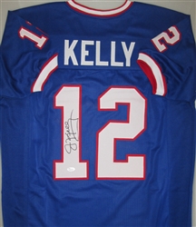 JIM KELLY SIGNED CUSTOM BILLS JERSEY - JSA