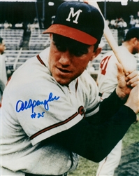 AL SPANGLER SIGNED 8X10 MILW BRAVES PHOTO #1