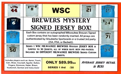 WSC MYSTERY JERSEY BOX - MILWAUKEE BREWERS EDITION SERIES 1 -