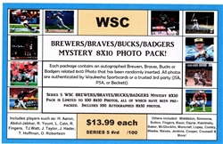 WSC MYSTERY 8x10 BOX PACK - BRAVES, BREWERS, BADGERS, BUCKS EDITION SERIES 4