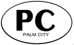 PALM CITY Oval Window Sticker