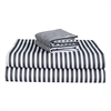 Bergan Blue White Striped 100% Cotton Sheet Set with Pillowcase