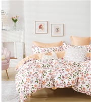 Blooming Glowed  Pink Floral 100% Cotton Reversible Comforter Set