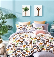 Fun Kids  100% Cotton Reversible Duvet Cover Set Queen/Full