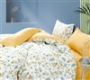 Mea Daisy Blue Yellow  100% Cotton Reversible Comforter Set