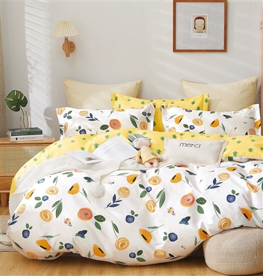 Lyra White Floral 100% Cotton Reversible Comforter Set