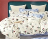 Myra Off white Cherry 100% Cotton Reversible Comforter Set