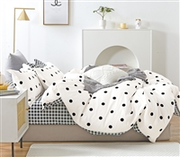 Clark Black & White Polka Dot Cotton Comforter Set