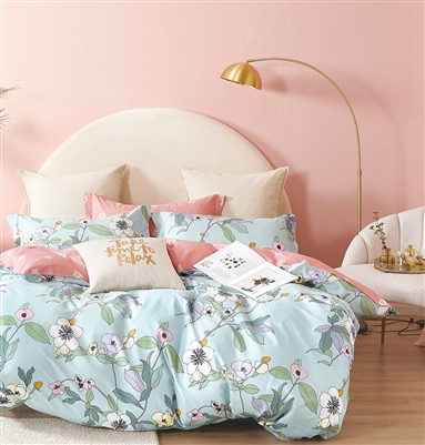 Marceau Blue Floral Cotton Comforter Set