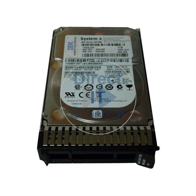 00AJ087 IBM - 1TB 7.2K SAS 2.5" Cache Hard Drive