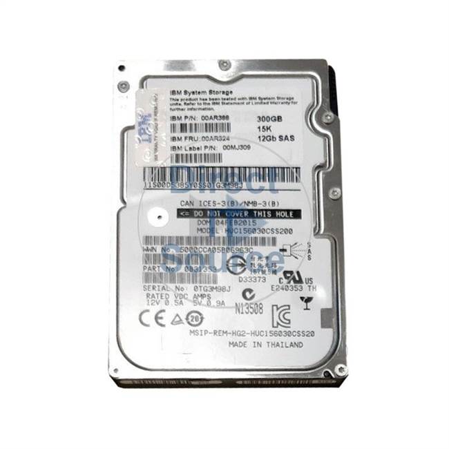 00AR388 IBM - 300GB 15K SAS 12Gbps 2.5" Cache Hard Drive