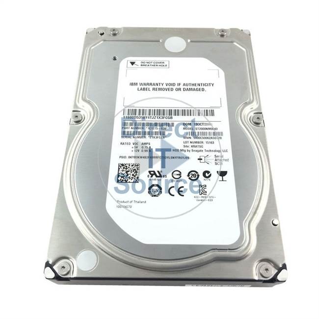 00D5318 IBM - 2TB 7.2K SAS 3.5" Cache Hard Drive