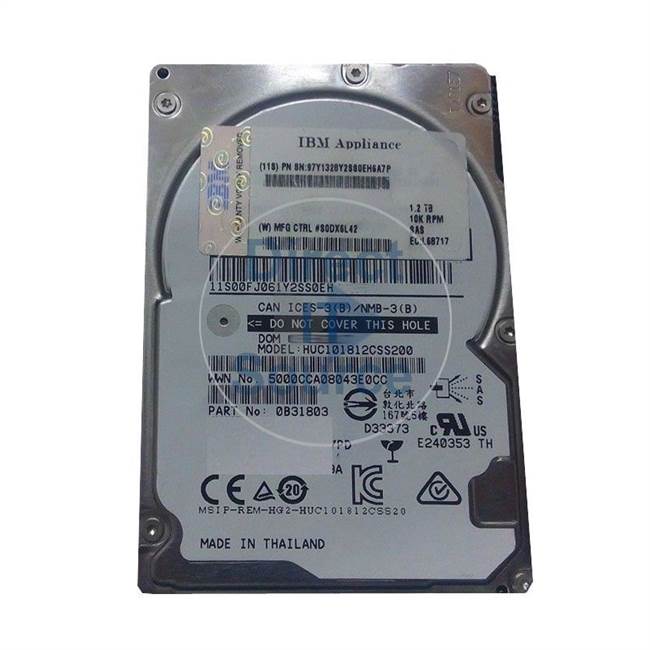 00FJ061 IBM - 1.2TB 10K SAS 2.5" Cache Hard Drive