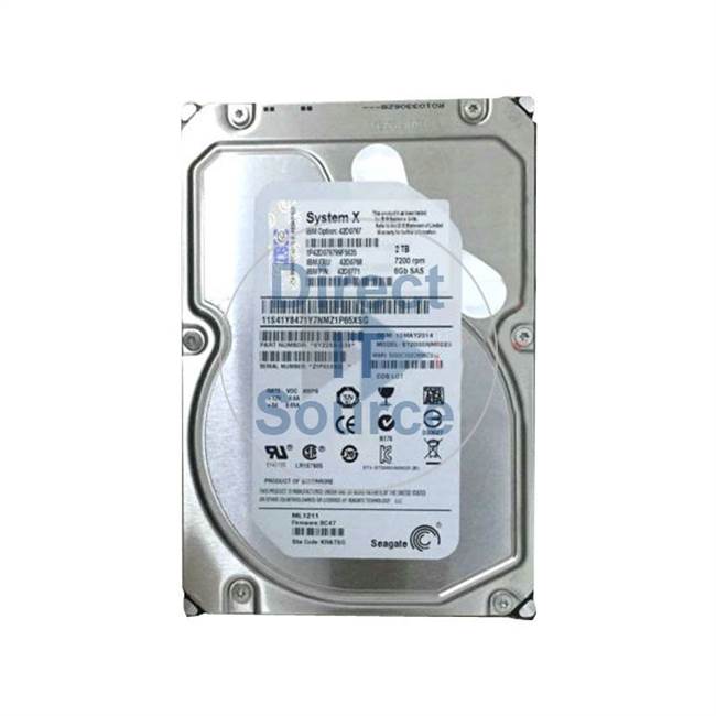 00FN238 IBM - 2TB 7.2K SAS 3.5" Cache Hard Drive