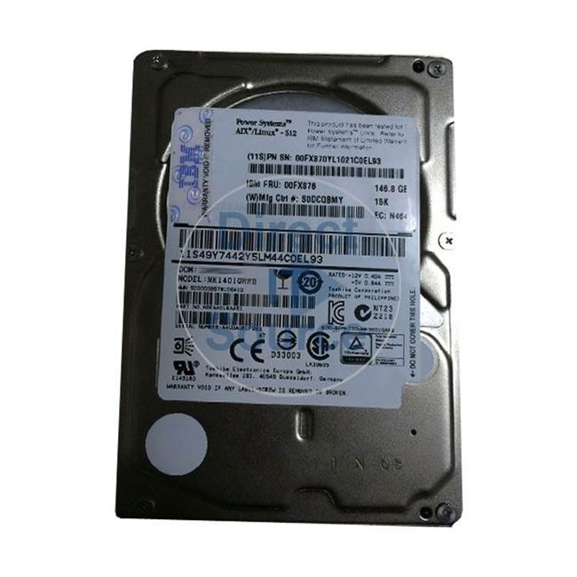 00FX870 IBM - 146.8GB 15K SAS 2.5" Cache Hard Drive