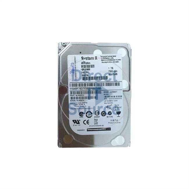 00MJ151 IBM - 1TB 7.2K SAS 6.0Gbps 2.5" Cache Hard Drive