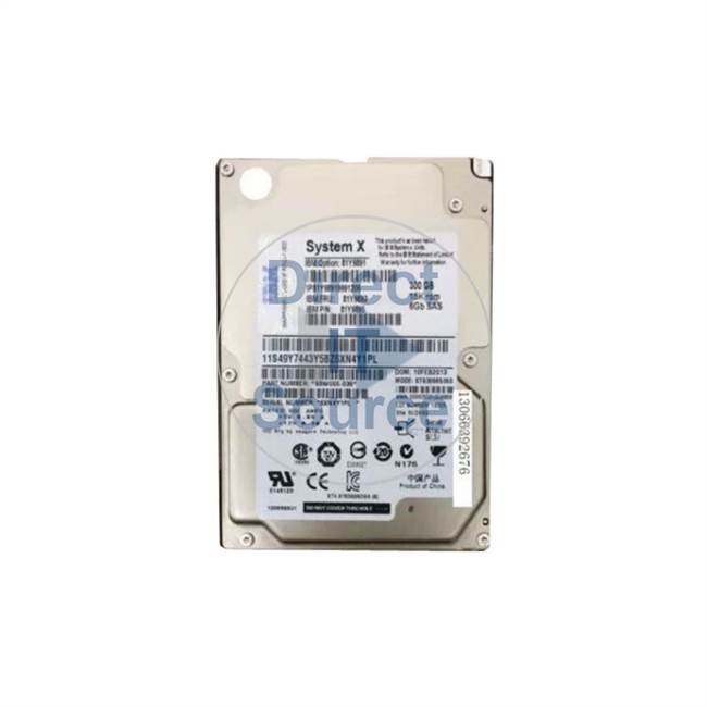 00NA626 IBM - 300GB 15K SAS 6.0Gbps 2.5" Cache Hard Drive