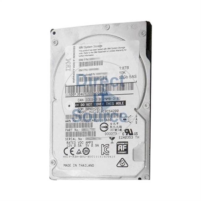 00RY036 IBM - 1.8TB 10K SAS 2.5" Cache Hard Drive