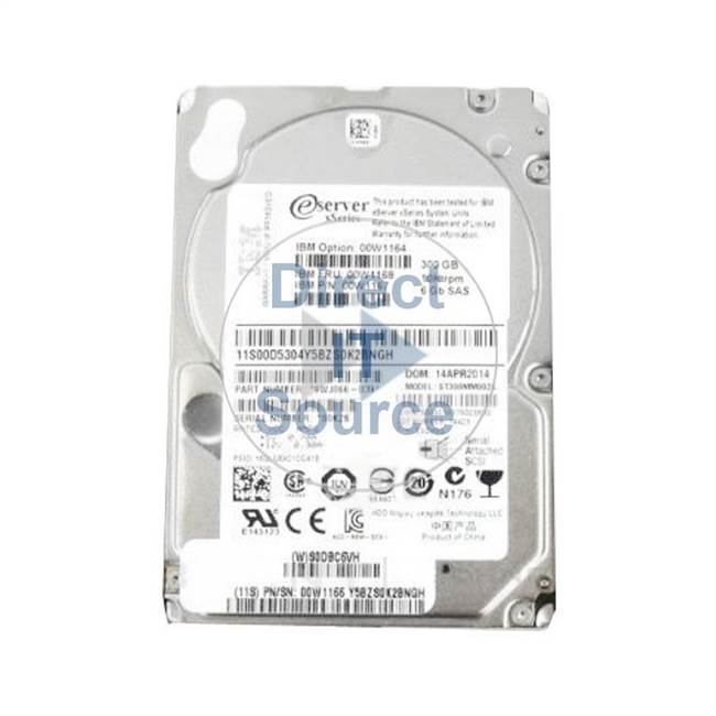 00W1164 IBM - 300GB 10K SAS 2.5" Cache Hard Drive