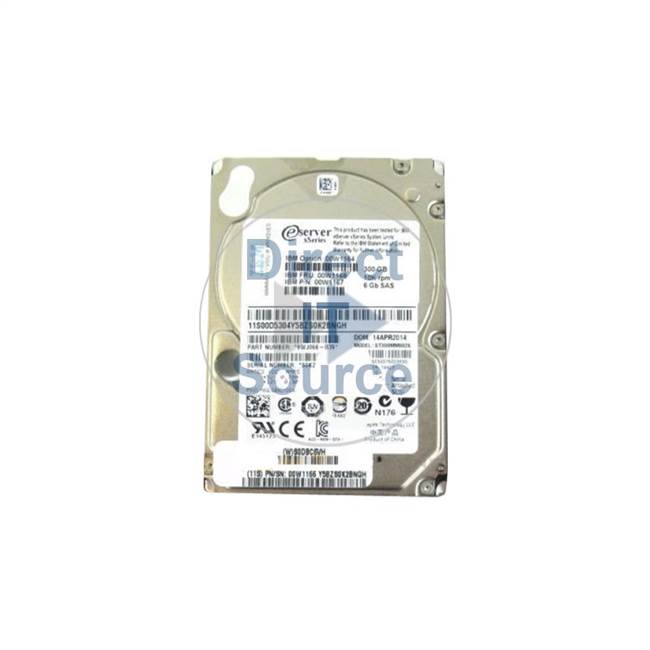 00W1168 IBM - 300GB 10K SAS 6.0Gbps 2.5" Cache Hard Drive