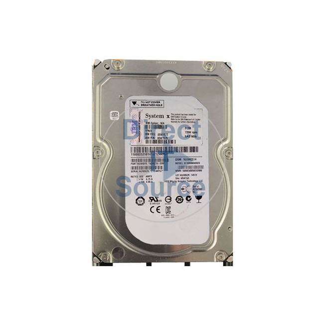 00W1572 IBM - 3TB 7.2K SAS 3.5" Cache Hard Drive