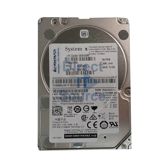 00WG689 IBM - 300GB 10K SAS 12Gbps 2.5" Cache Hard Drive