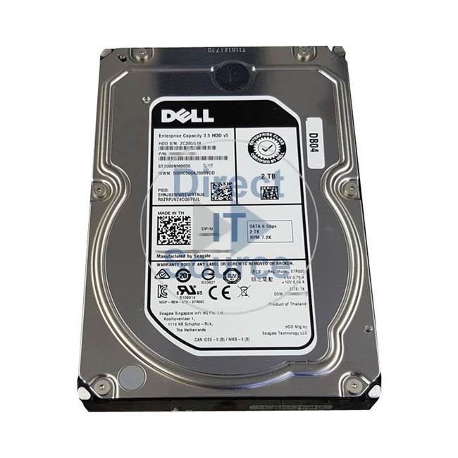 039XR Dell - 2TB 7.2K SATA 3.5" Cache Hard Drive