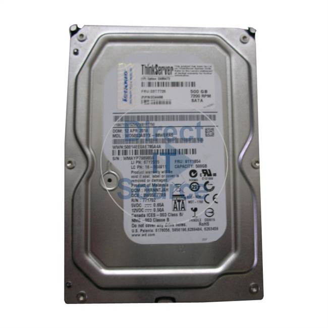 03T7725 IBM - 500GB 7.2K SATA 3.5" Cache Hard Drive