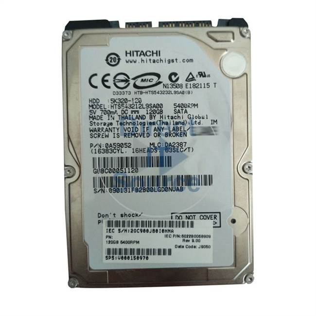 0A59052 Hitachi - 120GB 5.4K SATA 2.5" Cache Hard Drive