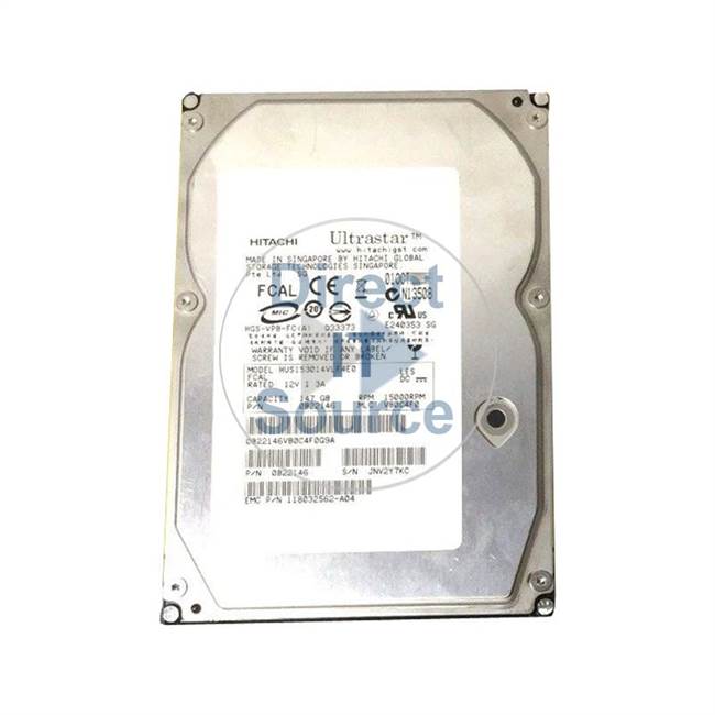 0B22146 Hitachi - 147GB 15K Fibre Channel 3.5" Cache Hard Drive