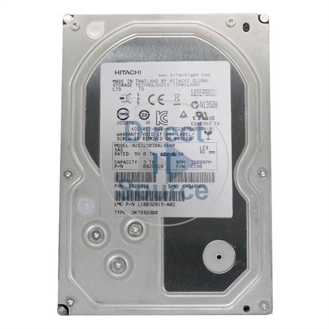 0B26316 Hitachi - 3TB 7.2K SAS 3.5" 64MB Cache Hard Drive