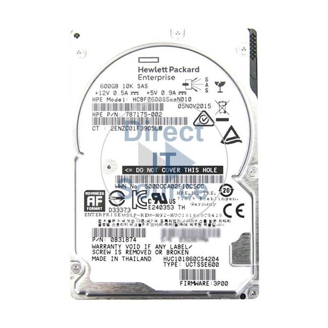 0B31233 Hitachi - 600GB 10K SAS 2.5" 128MB Cache Hard Drive