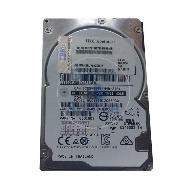 0B31803 IBM - 1.2TB 10K SAS 2.5" Cache Hard Drive