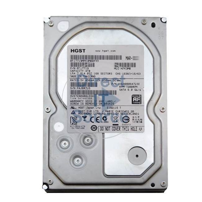 0F17719 Hitachi - 4TB 7.2K SATA 3.5" Cache Hard Drive