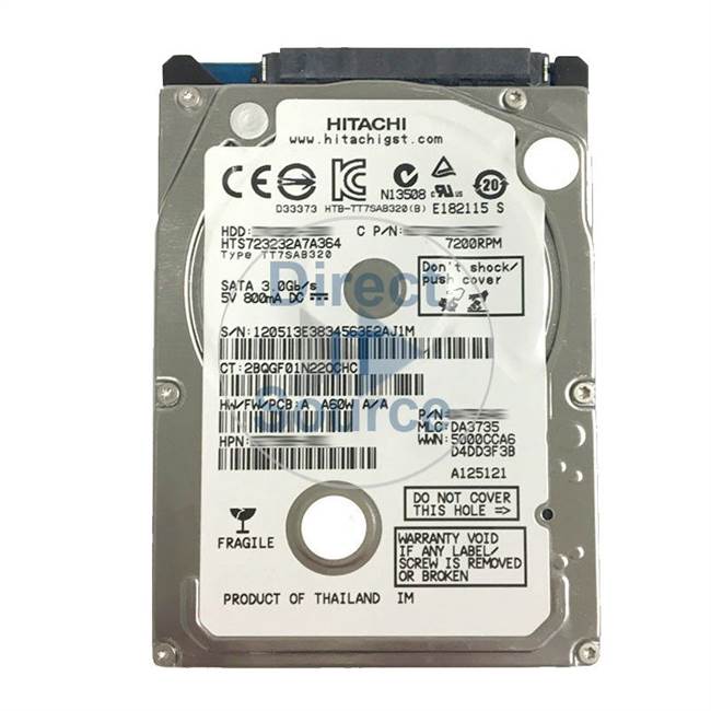 0J43103 Hitachi - 320GB 7.2K SATA 2.5" Cache Hard Drive