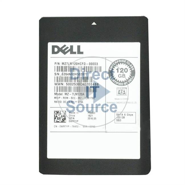 0WRTYP Dell - 120GB SATA 6.0Gbps 2.5" Cache Hard Drive