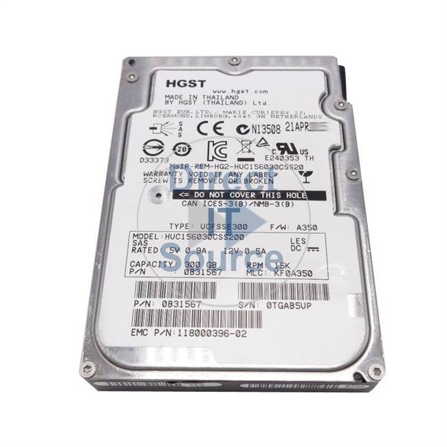 118000396-02 Hitachi - 300GB 15K SAS 2.5" Cache Hard Drive