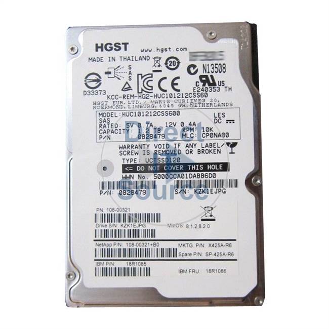 18R1086 IBM - 1.2TB 10K SAS 2.5" Cache Hard Drive