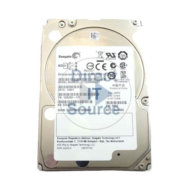 1DA200-175 Seagate - 1.2TB 10K SAS 2.5" Cache Hard Drive