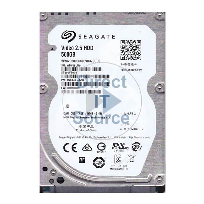 1DK142-503 Seagate - 500GB 5.4K 2.5" 16MB Cache Hard Drive