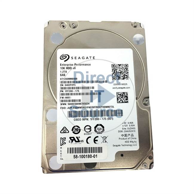 1FF200-175 Seagate - 1.2TB 10K SAS 2.5" Cache Hard Drive