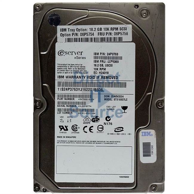 IBM 24P3763 - 18GB 10000RPM Ultra160 Hot Plug Hard Drive