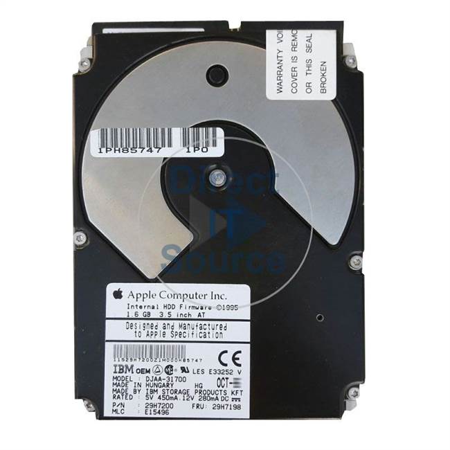 29H7198 IBM - 1.6GB 4.5K IDE 3.5" Cache Hard Drive