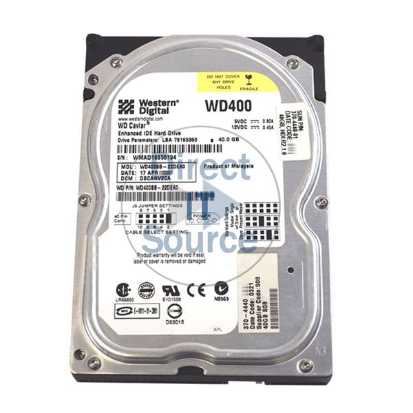 Sun 370-4440 - 40GB 7.2K IDE 3.5Inch Hard Drive