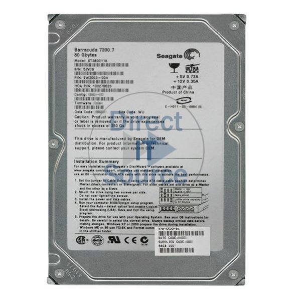 Sun 370-5522-01 - 80GB 7.2K IDE 3.5" Hard Drive