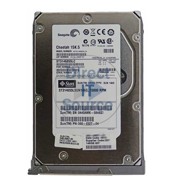 Sun 390-0327-04 - 146GB 15K 80-PIN Ultra-320 SCSI 3.5" Hard Drive