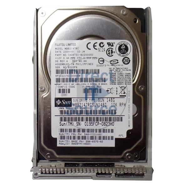 Sun 390-0375-02 - 146GB 10K SAS 2.5" Hard Drive